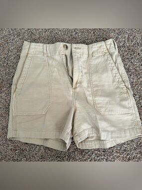 Faherty Women’s High-Rise Beige Utility Shorts